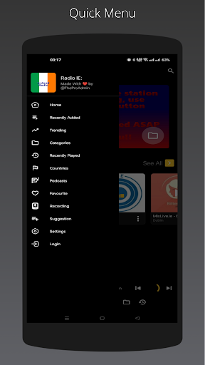 Radio IE: All Ireland Stations Screen 2