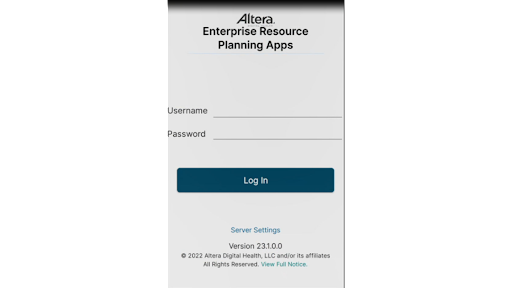 Android application Altera ERP screenshort
