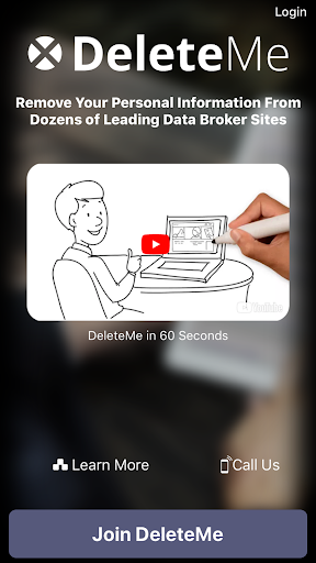 Android application DeleteMe screenshort