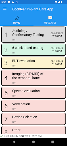 Cochlear Implant Care App Screen 2