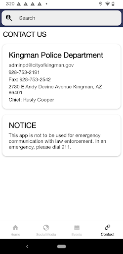 Kingman Police Department Screen 2
