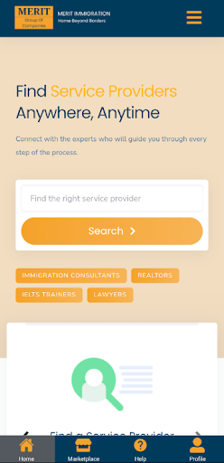 Android application Merit Immigration Marketplace screenshort