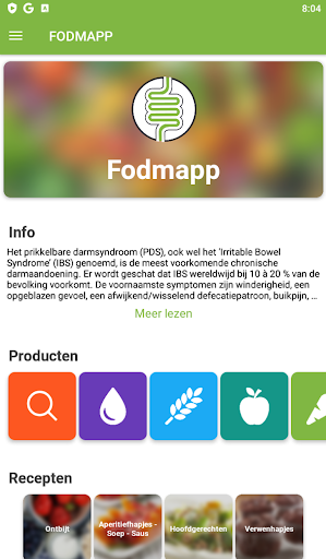 Android application Fodmapp screenshort