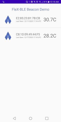 Android application FleX-BLE Beacon App screenshort