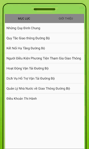 Android application Luat Giao Thong screenshort