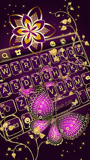 Pink Gold Butterfly Theme Screen 2