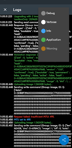 Screenshot of nRF Programmer for Thingy:53