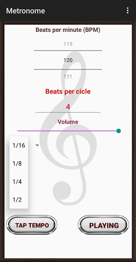 Metronome. Beat and tempo. Screen 2