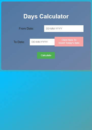 Android application Age and Days Calculator screenshort