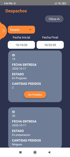 Android application Hermes screenshort