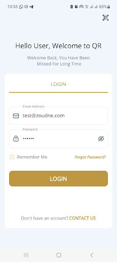Android application QR Menu screenshort