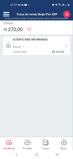 Android application Força de venda screenshort
