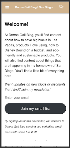 Android application Donna Gail Blog screenshort