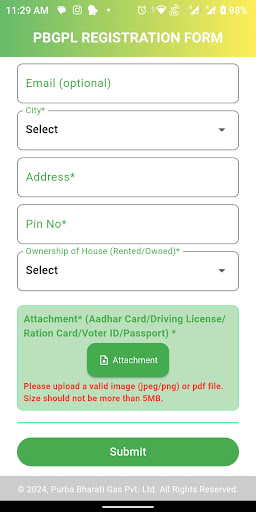 PBGPL Registration Screen 2