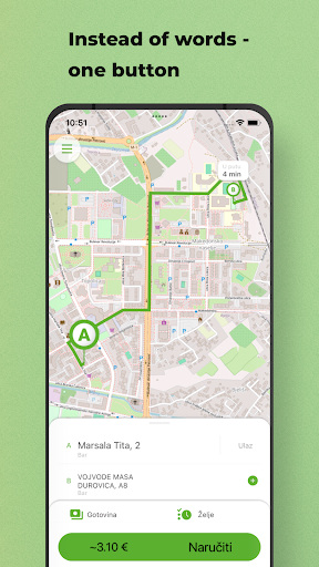 Android application Greencar.me Taxi screenshort