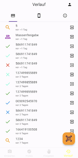 Android application TicketMachine Access Control screenshort