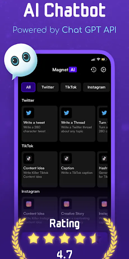 Android application AI Chatbot Assistant - Magnet screenshort