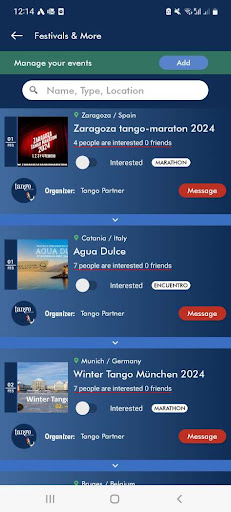 TangoPartner- Live Your Tango. Screen 2
