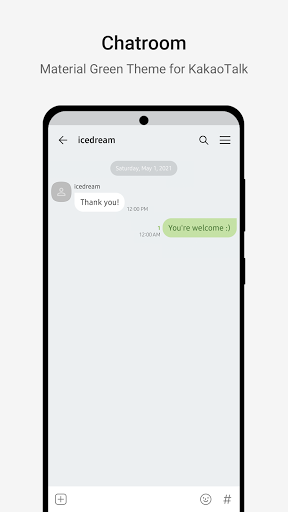 MaterialGreen－KakaoTalk Theme Screen 3