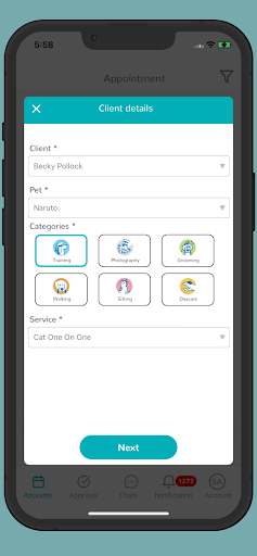 BookYourPet: Business Screen 3