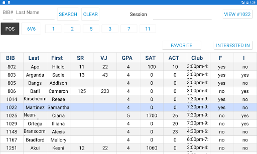 PrepVolleyball Showcase Regist Screen 2