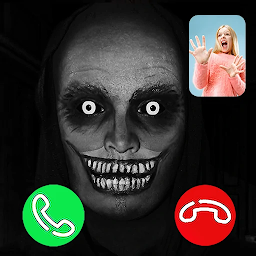 Icon image creepy horror fake video call