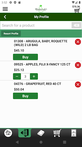 Monteverdes Mobile Ordering Screen 2