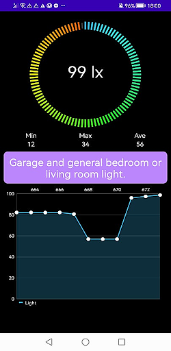 Android application Light Meter - Lux Meter. screenshort