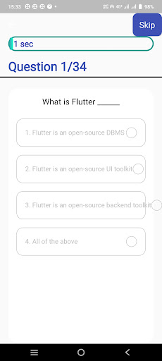 Flutter Quiz Questions Screen 2