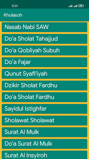 Wirid Harian : KHULASOH Screen 3