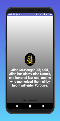 Android application 4K ALLAH NAMES WALLPAPER screenshort