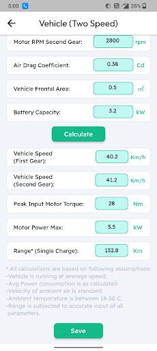 EVnergyCalcPro Screen 3