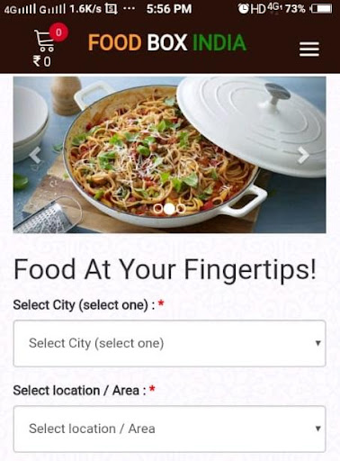 Android application FoodBox India - Online Food Or screenshort
