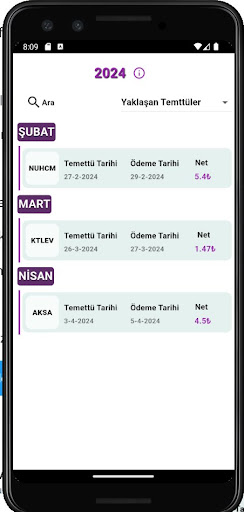 Android application Temettü Alarm screenshort