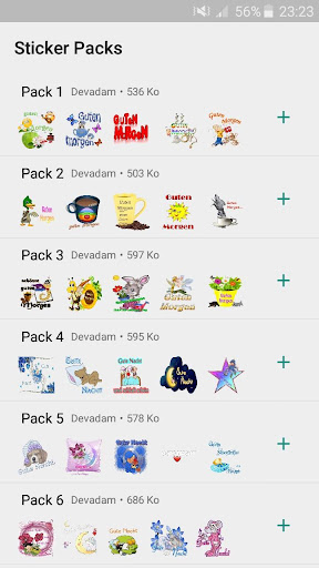 Android application Guten Morgen und Nacht Sticker screenshort