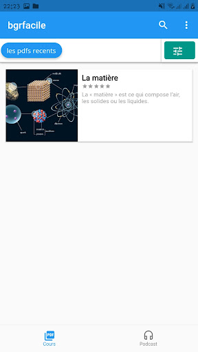 Android application bgrfacile screenshort