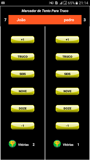 Android application Marcador tento truco screenshort
