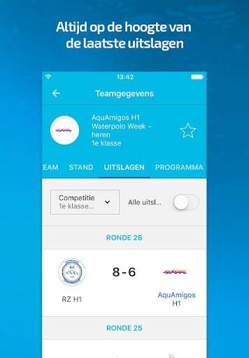 Android application knzb waterpolo screenshort