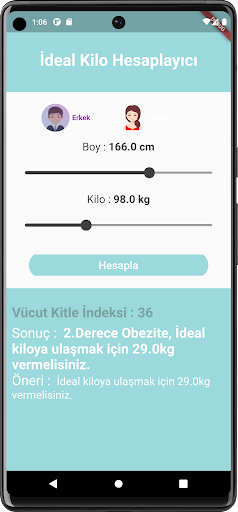 İdeal Kilo Hesaplama Screen 3