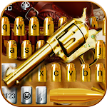 Cover Image of Download Western Gold Gun Keyboard Them  APK