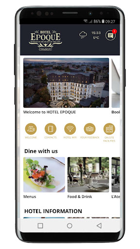 Android application Epoque Hotel screenshort