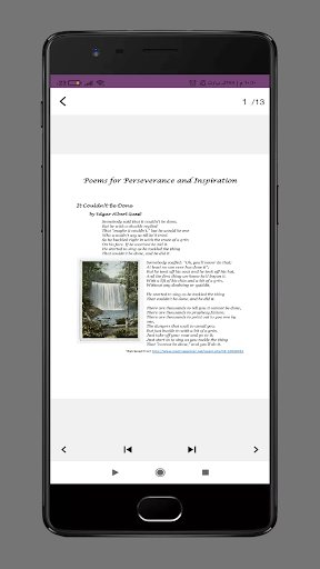 Android application inspirational poems about life screenshort
