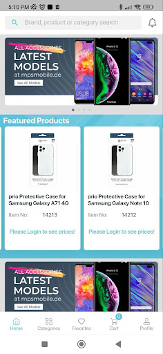 Android application mpsmobile B2B screenshort