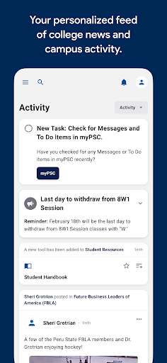 Peru State College Portal ekran görüntüsü