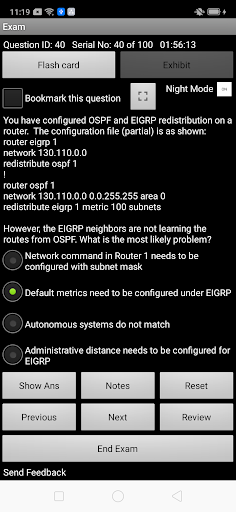 Sim-Ex ExamSim for ENARSI-Full Screen 3
