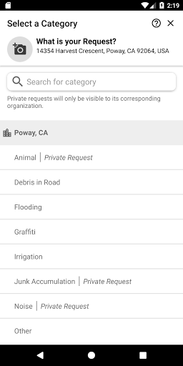 Poway CityApp Screen 3