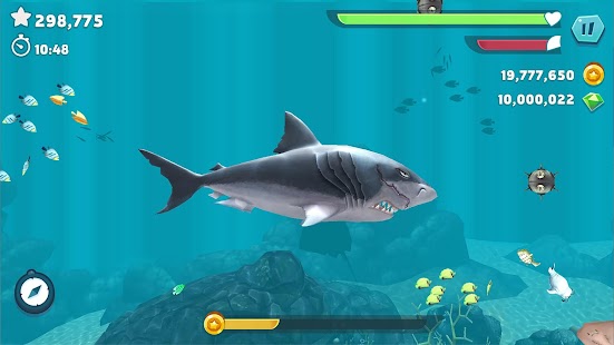 Screenshot van hongerige haaienevolutie
