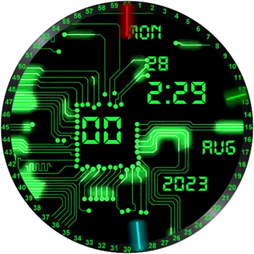 Green Circuit Watch Face Screen 3