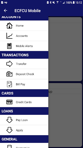 Erie Community FCU Mobile Bank Screen 2