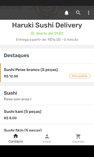 Haruki Sushi Delivery Screen 2